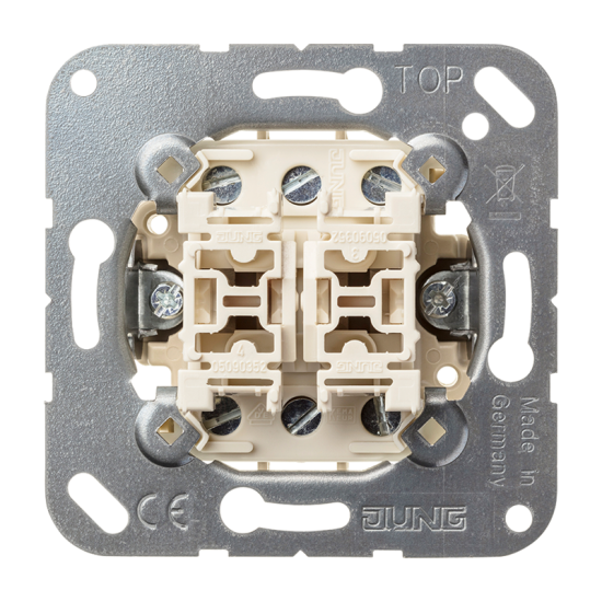 Двухклавишный механизм кнопок без фиксации 10 A / 250 В ~, клавиша в нейтральном положении, 532-4 U