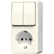 SCHUKO® socket 16 A / 250 V ~with 2-gang switch 10 AX / 250 V ~, 675 A