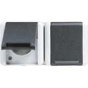 2-gang socket, French/Belgian system, 8221 FKI W