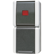 SCHUKO® socket 16 A / 250 V ~with 1-gang / 2-way switch with indicator light 10 AX 250 V ~, 876 KOW