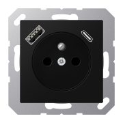 Розетка, франко-бельгийской системы, c USB зарядным устройством, A 1520F-15 CA SWM