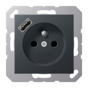 Розетка, франко-бельгийской системы, c USB зарядным устройством, A 1520F-18 A ANM