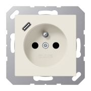 Розетка, франко-бельгийской системы, c USB зарядным устройством, A 1520 F-18 C