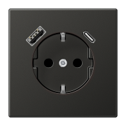 SCHUKO® socket with USB charger, AL 1520-15 CA AN-L