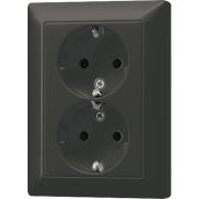 2-gang SCHUKO® socket 16 A / 250 V ~, AL 5020 KI AN-L