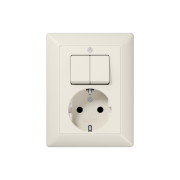 SCHUKO® socket 16 A / 250 V ~with 2-gang switch 10 AX / 250 V ~, AS 5575 EU