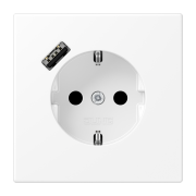 SCHUKO® socket with USB charger, LS 1520-18 A WWM