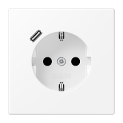 SCHUKO® socket with USB charger, LS 1520-18 C WWM